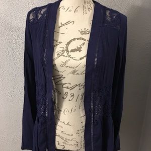 Knox Rose flowy ruffled open cardigan sz S NWT